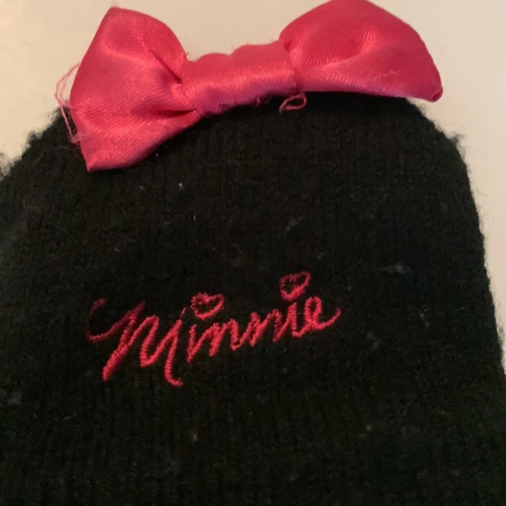 Minnie mouse mittens that button down and convert into Fingerless gloves